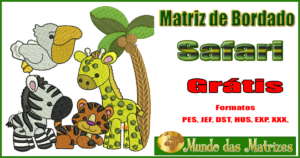 Matriz bordado Grátis Safari